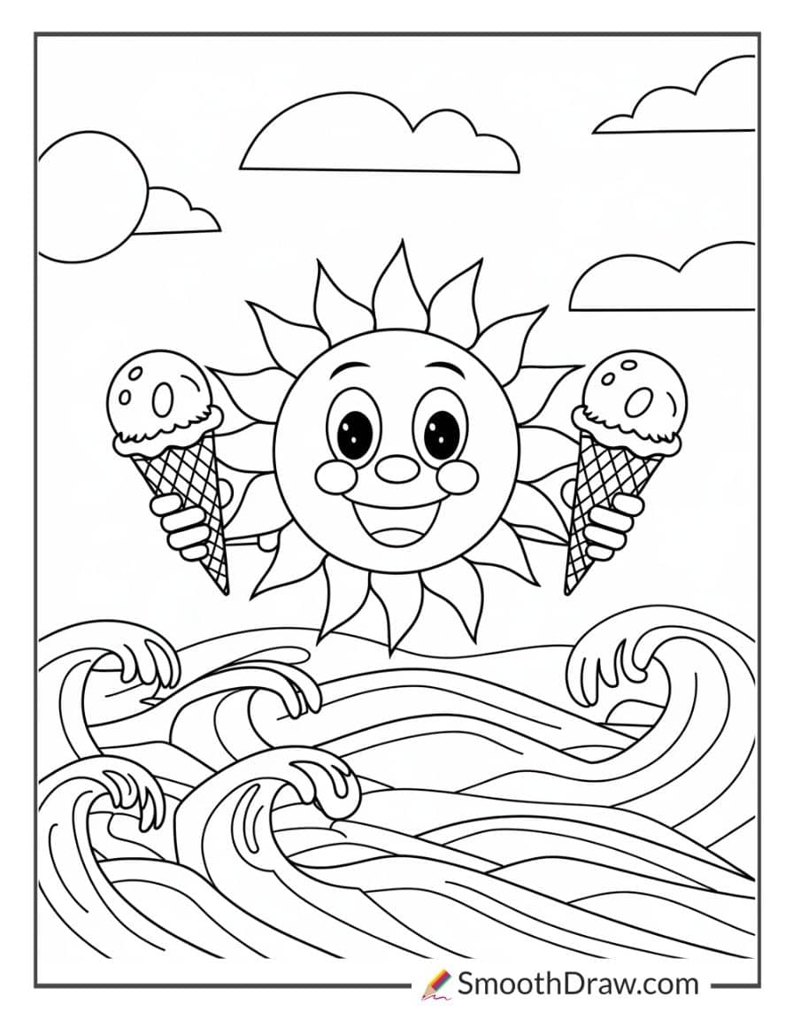 Summer Sun with Ice Cream Cones