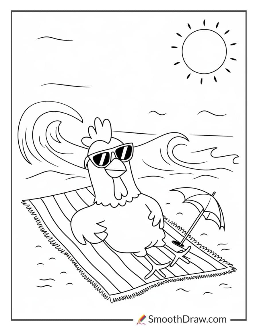 Summer chicken at the beach