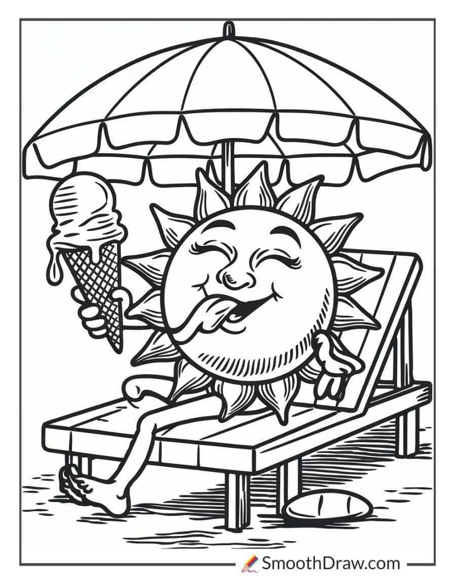Sun Eating Ice Cream