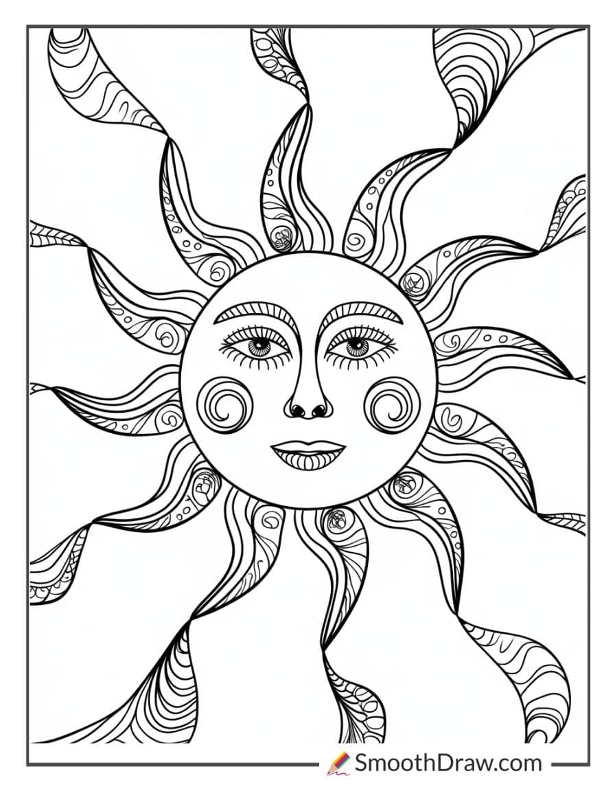 Sun Mandala Coloring Page