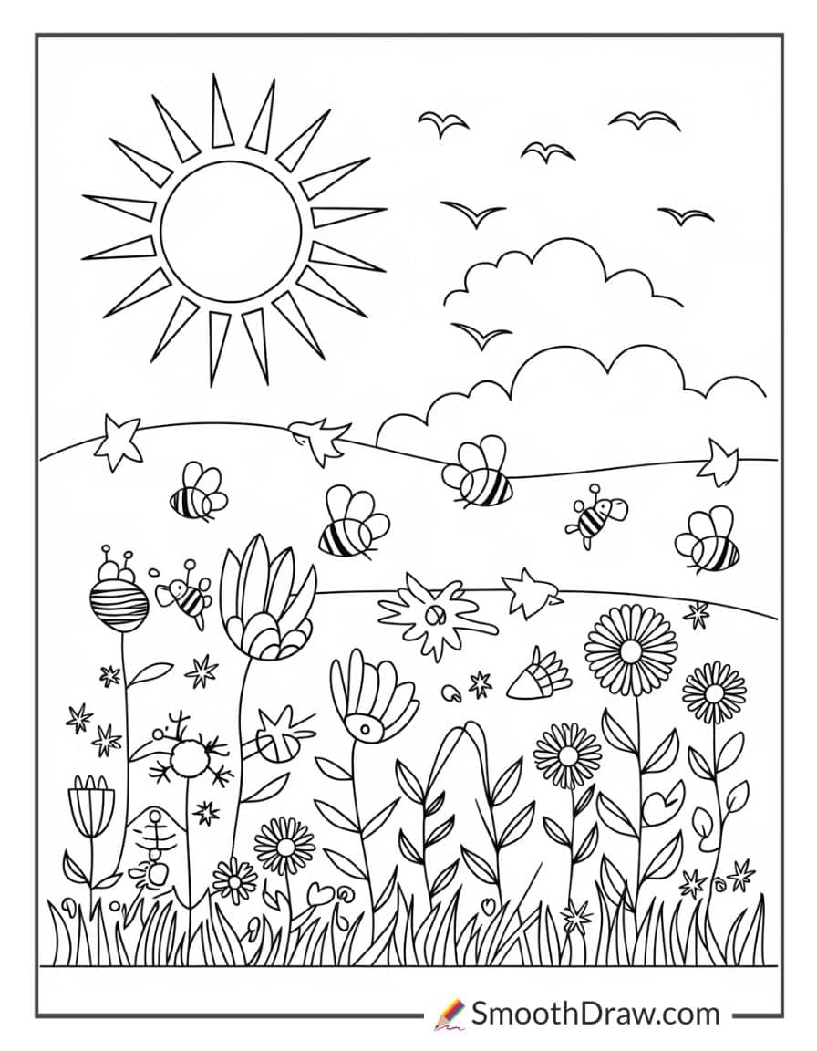 Sun Over a Spring Meadow