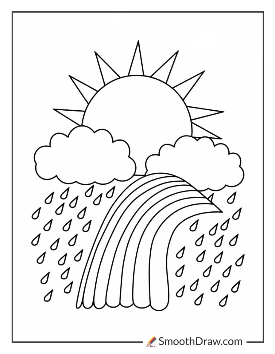 Sun with Rainbow and Rainclouds