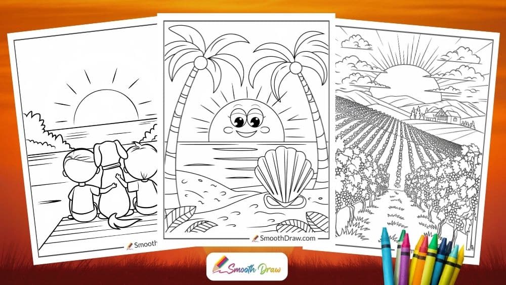Sunset Coloring Pages