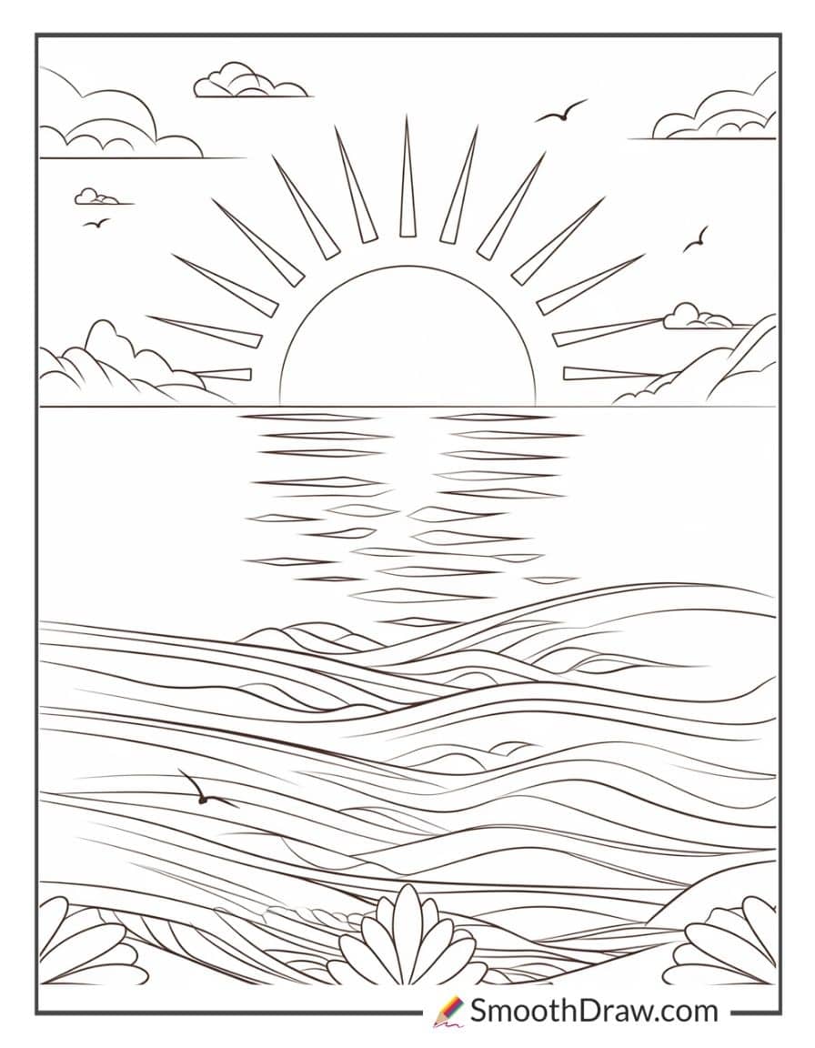 Sunset over the ocean