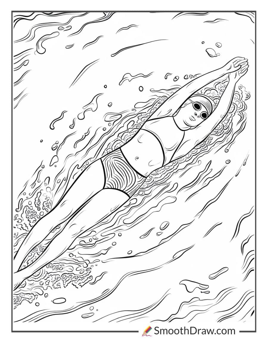Swimmer doing backstroke