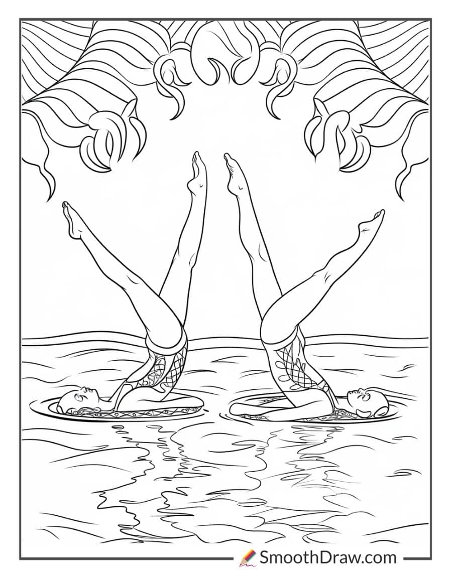 Synchronized swimming routine
