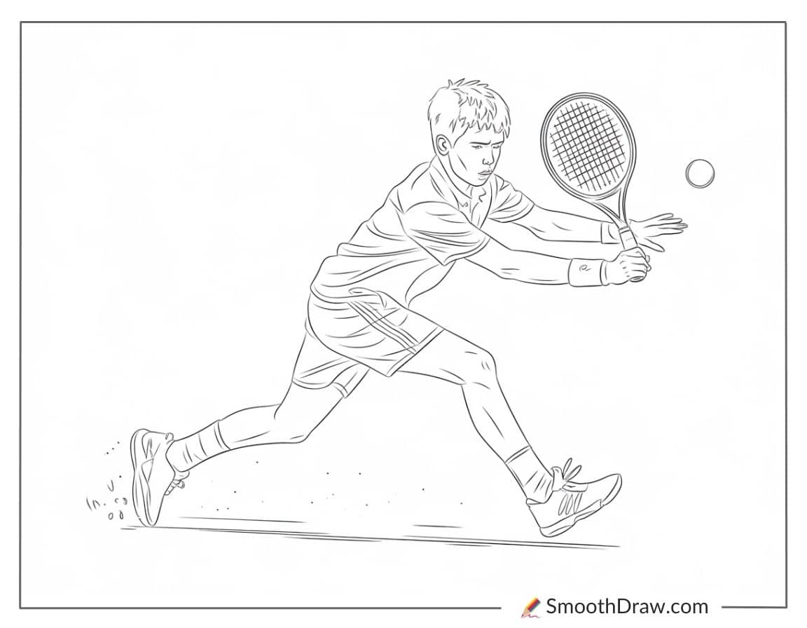 Teen boy playing tennis