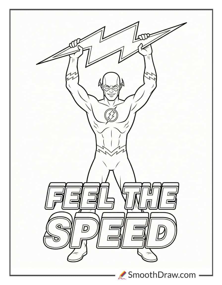 The Flash holding the lightning bolt symbol