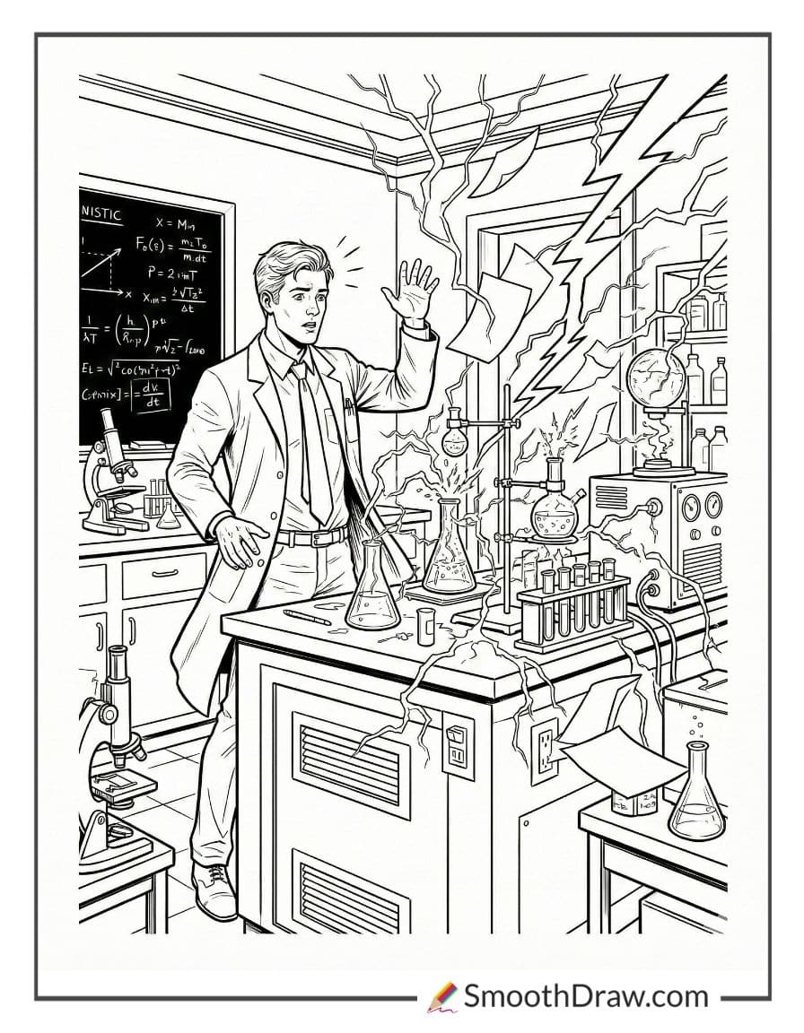 The Flash in his lab as Barry Allen
