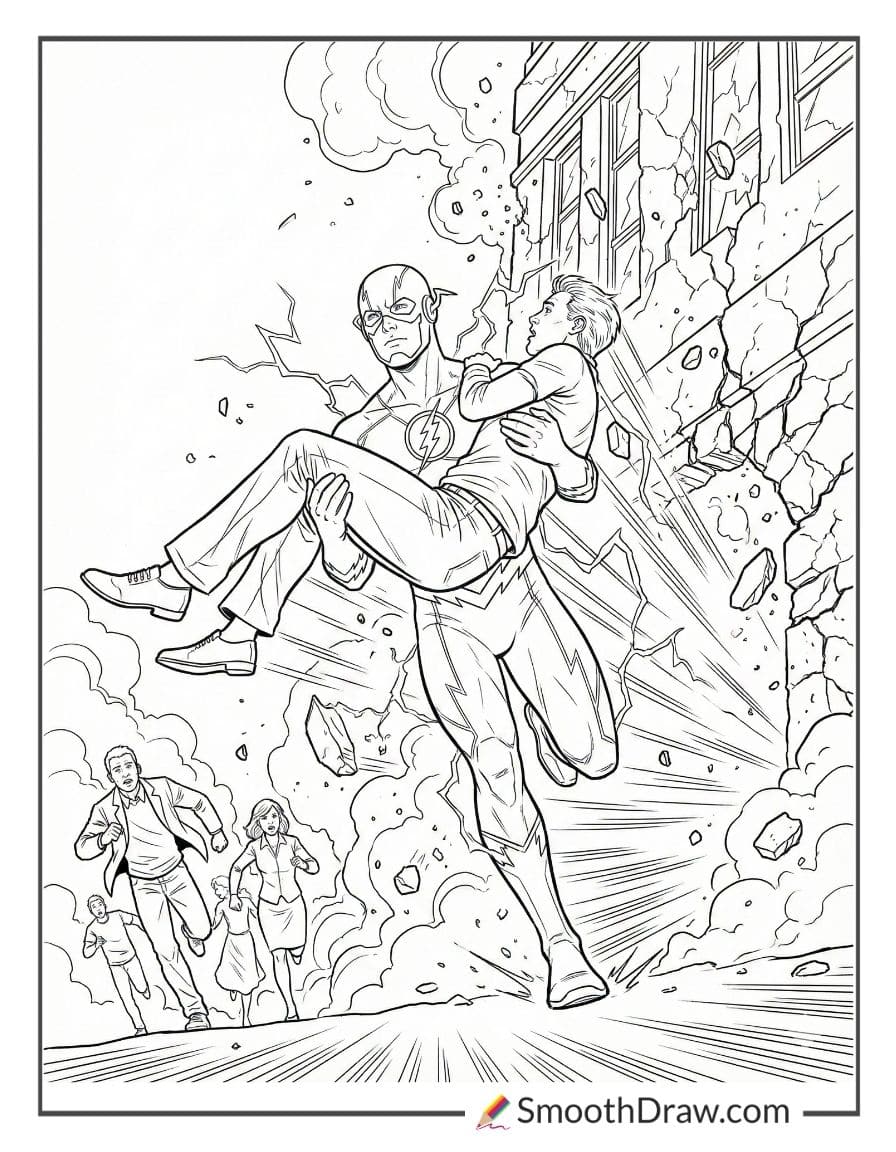 The Flash saving Central City citizens