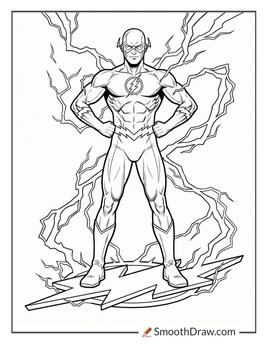 The Flash striking a heroic pose