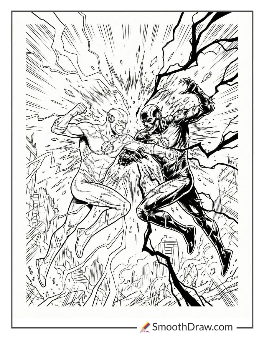 The Flash versus Zoom coloring sheet