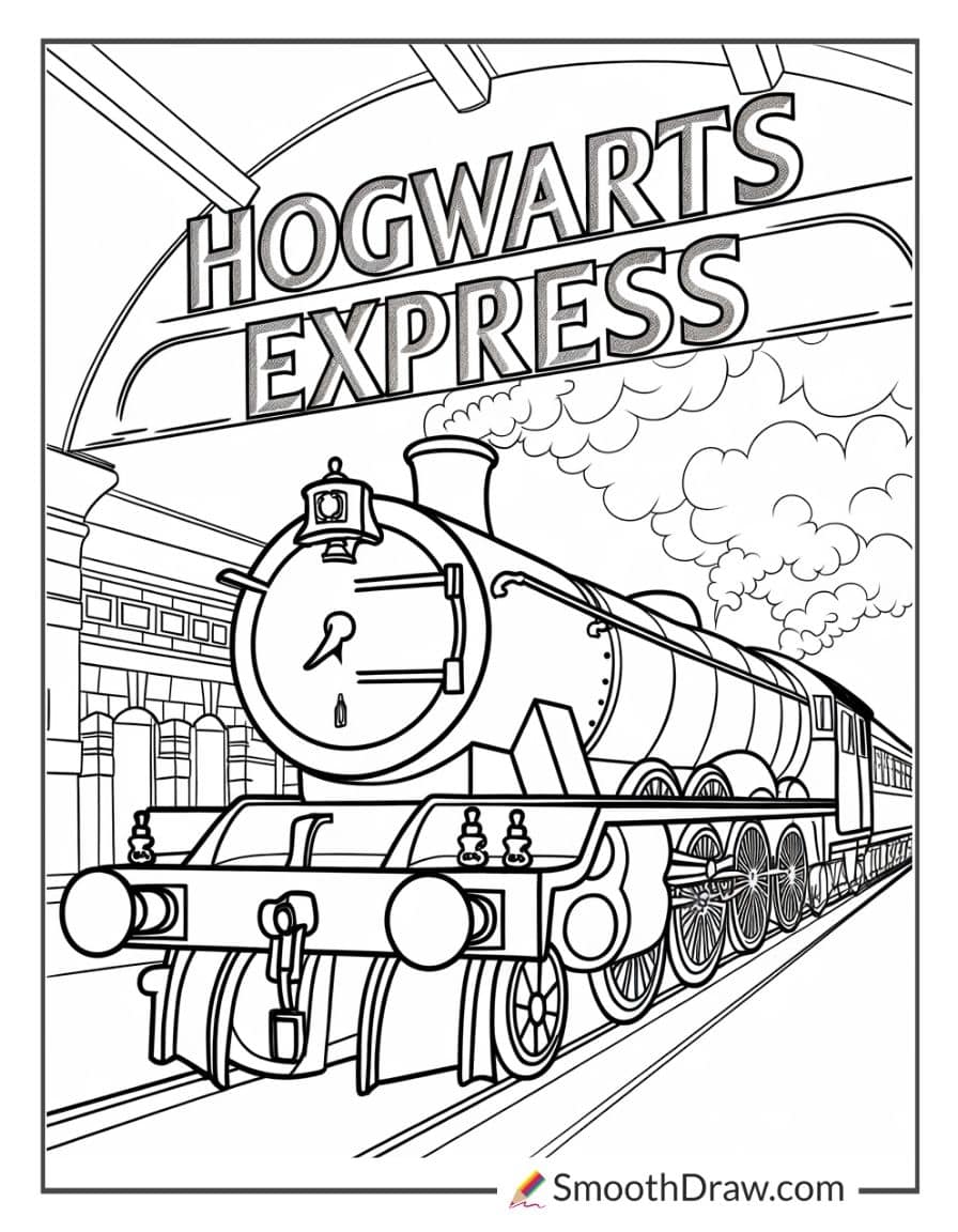 The Hogwarts Express coloring page