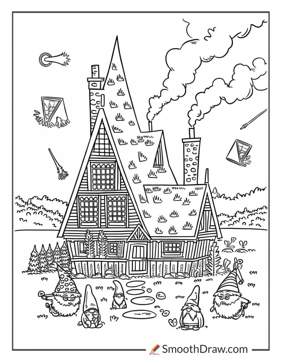 The Weasley’s Burrow coloring page