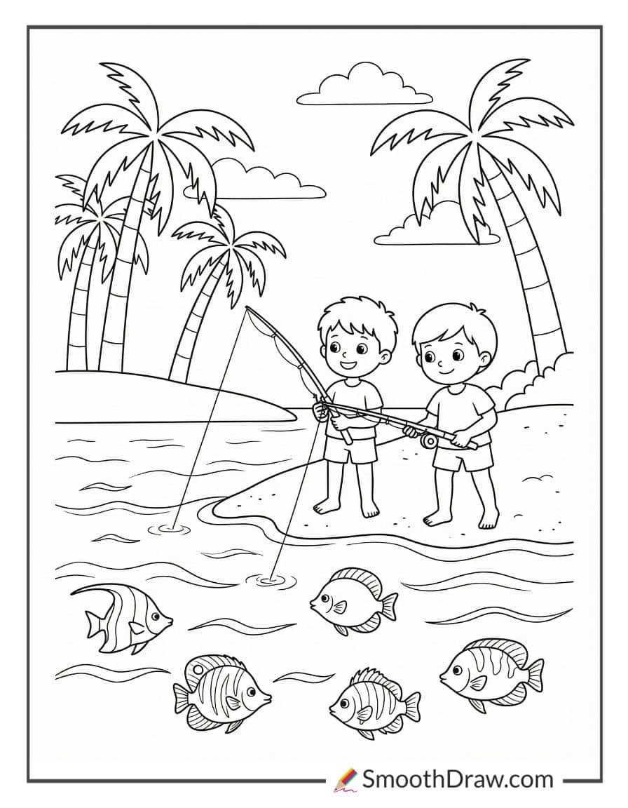 Tropical Island Kids Shore Fishing