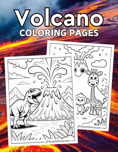 Volcano coloring pages f