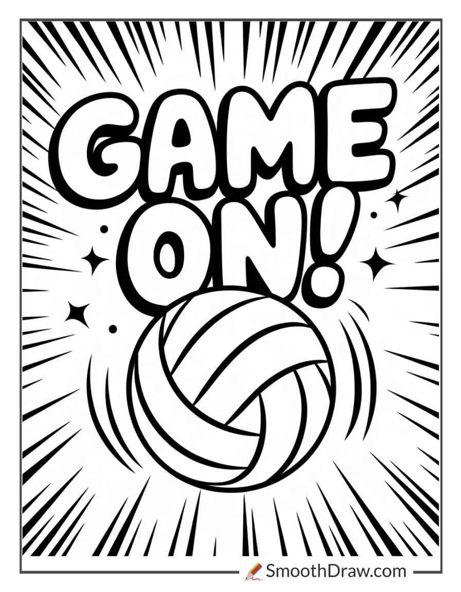 Volleyball Game On coloring page
