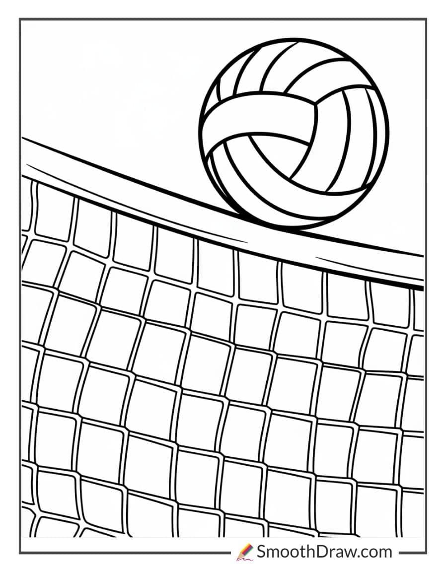 Volleyball net and ball coloring sheet