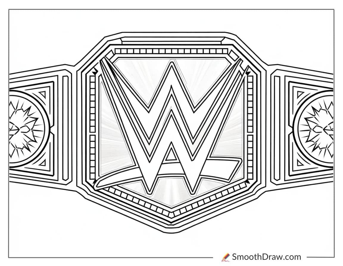 WWE championship belt coloring page
