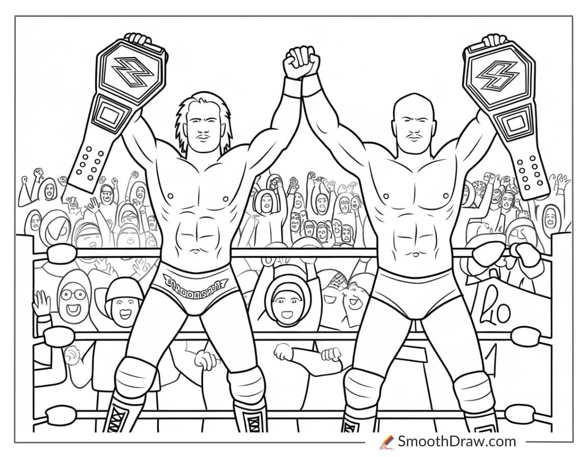 WWE tag team champions celebrating a win