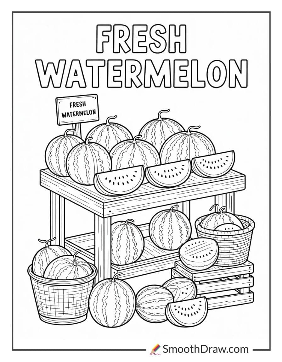 Watermelon At Farmers Market