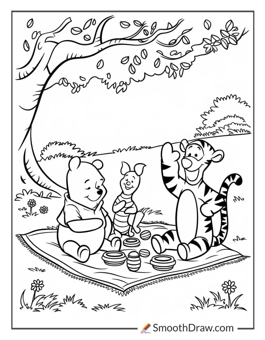 Winnie the Pooh Picnic with friends