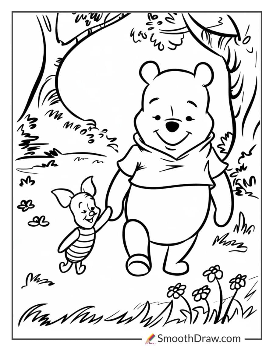 Winnie the Pooh coloring page for kids
