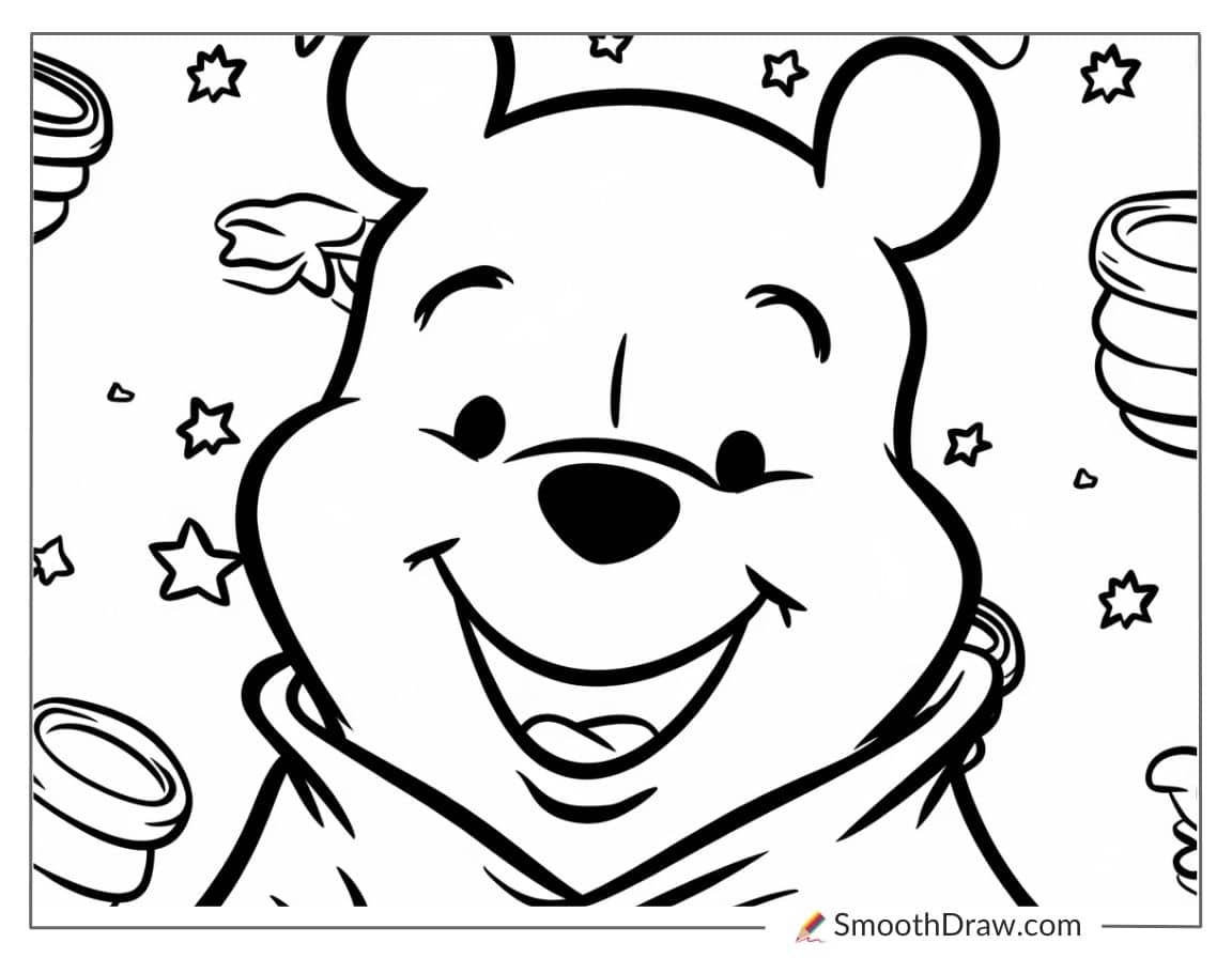Winnie the Pooh face coloring page