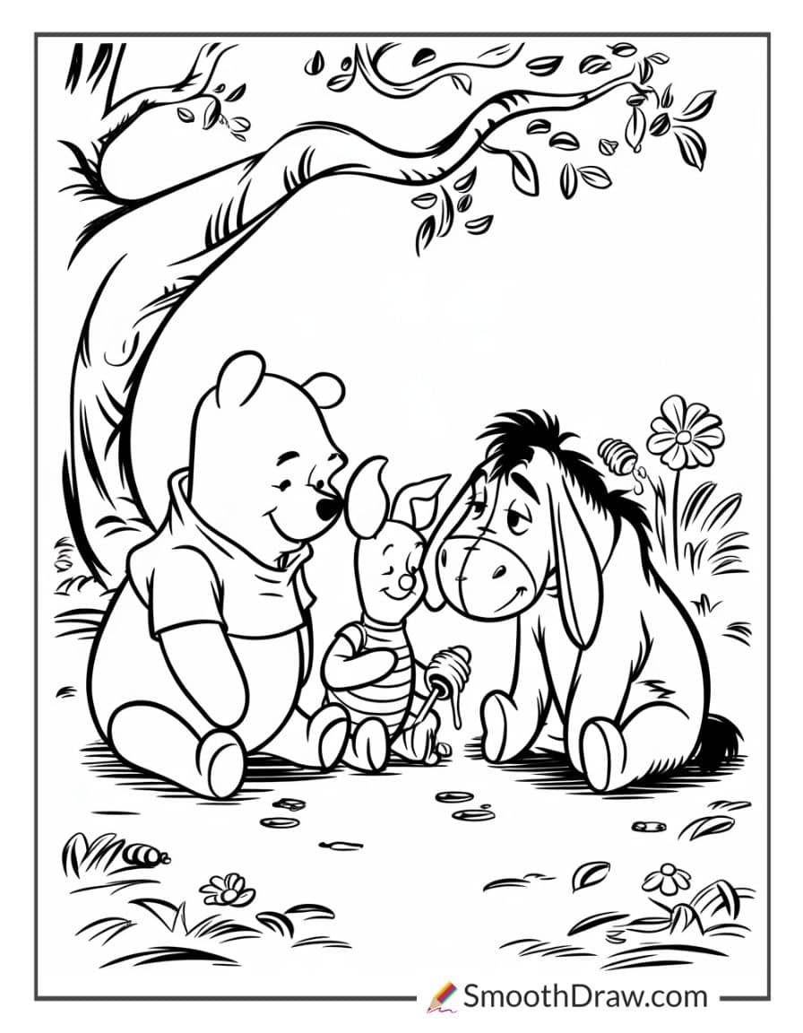 Winnie the Pooh family coloring pages