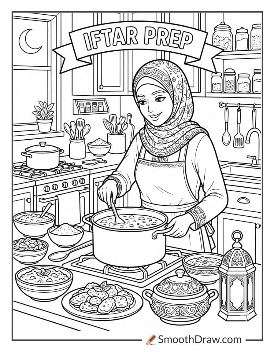 Woman Preparing Food For Iftar