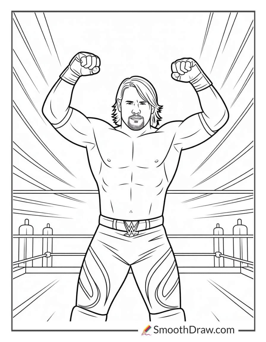 aj styles wwe coloring pages