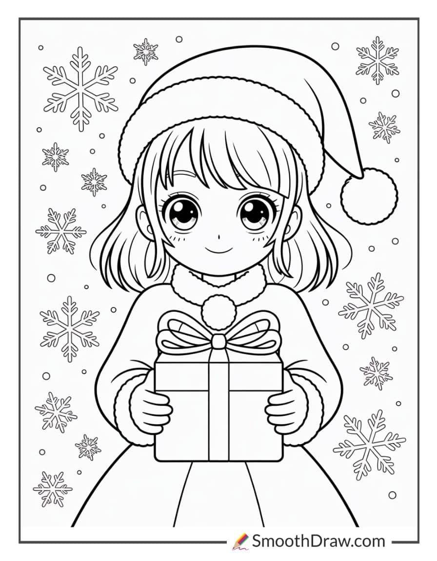 Anime Christmas Coloring Pages