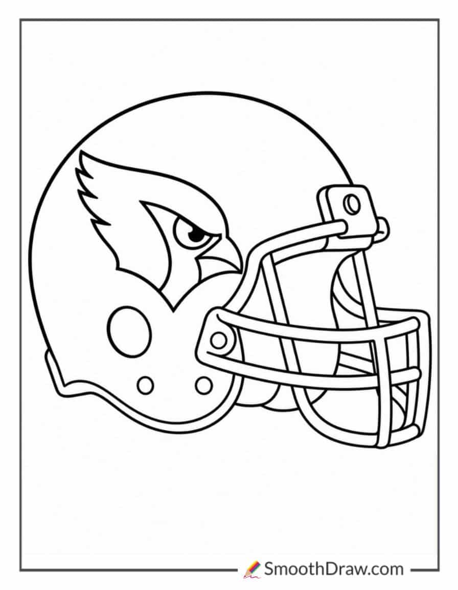 Arizona Cardinals Black And White Coloring Sheet Helmet