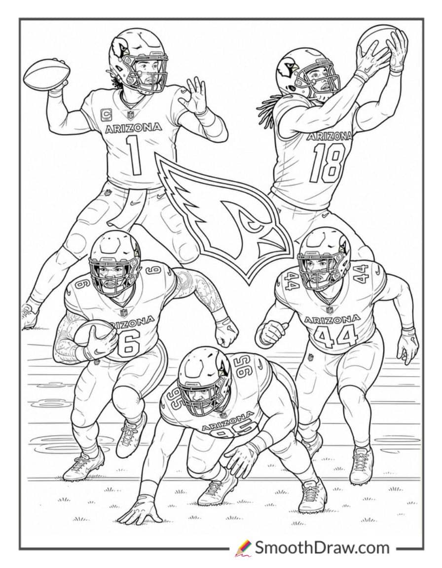 Arizona Cardinals Football Players Coloring Pages