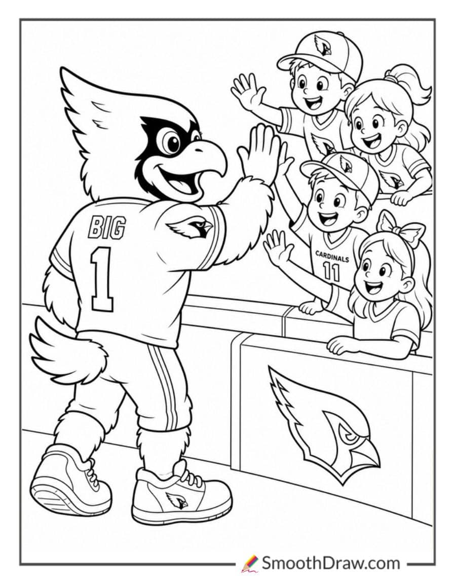Arizona Cardinals Mascot And Fans