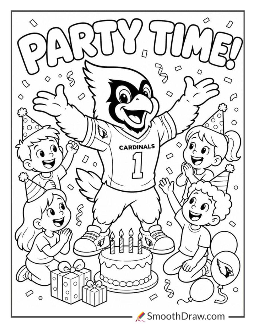 Arizona Cardinals Mascot At Kids Party