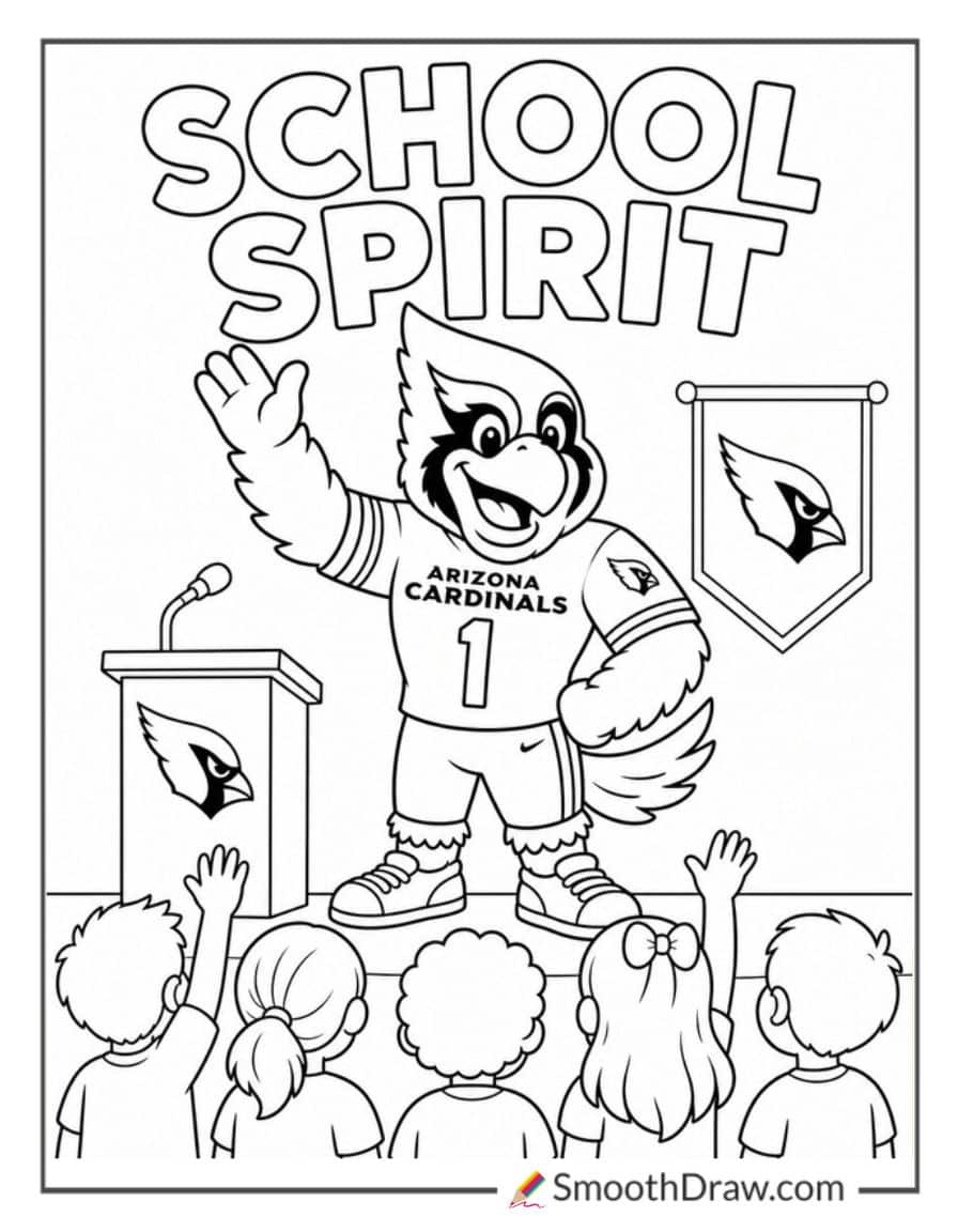 Arizona Cardinals Mascot At School Event