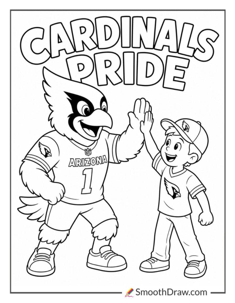 Arizona Cardinals Mascot Giving High Five