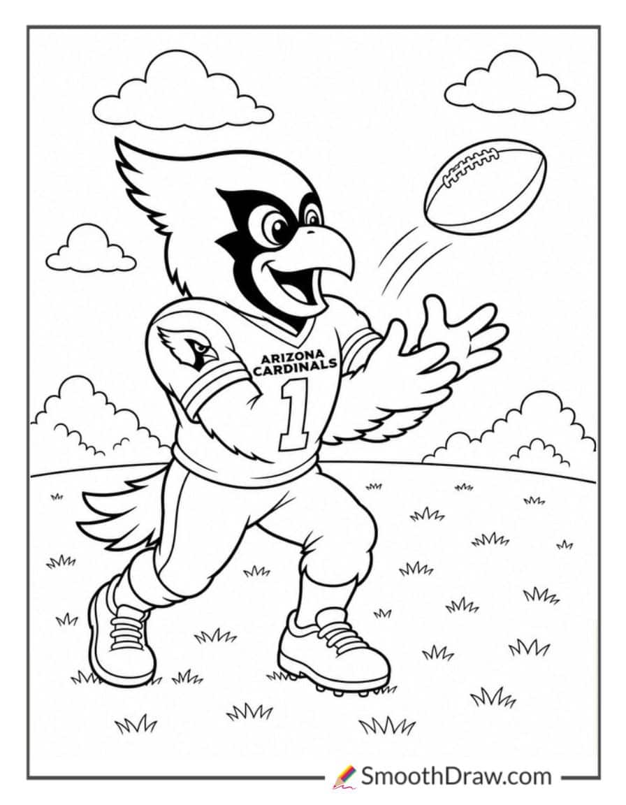 Arizona Cardinals Mascot Playing Catch