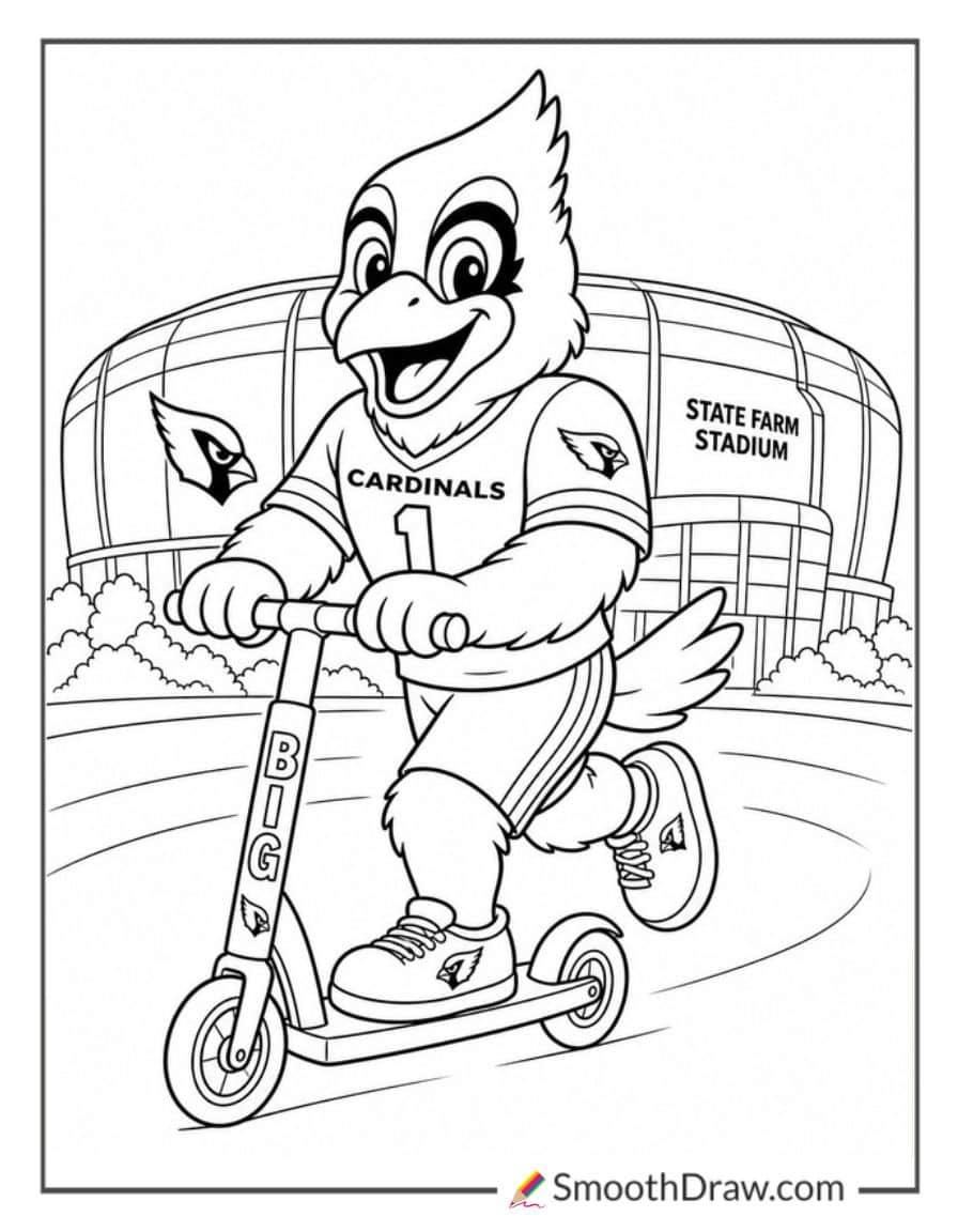 Arizona Cardinals Mascot Riding Scooter