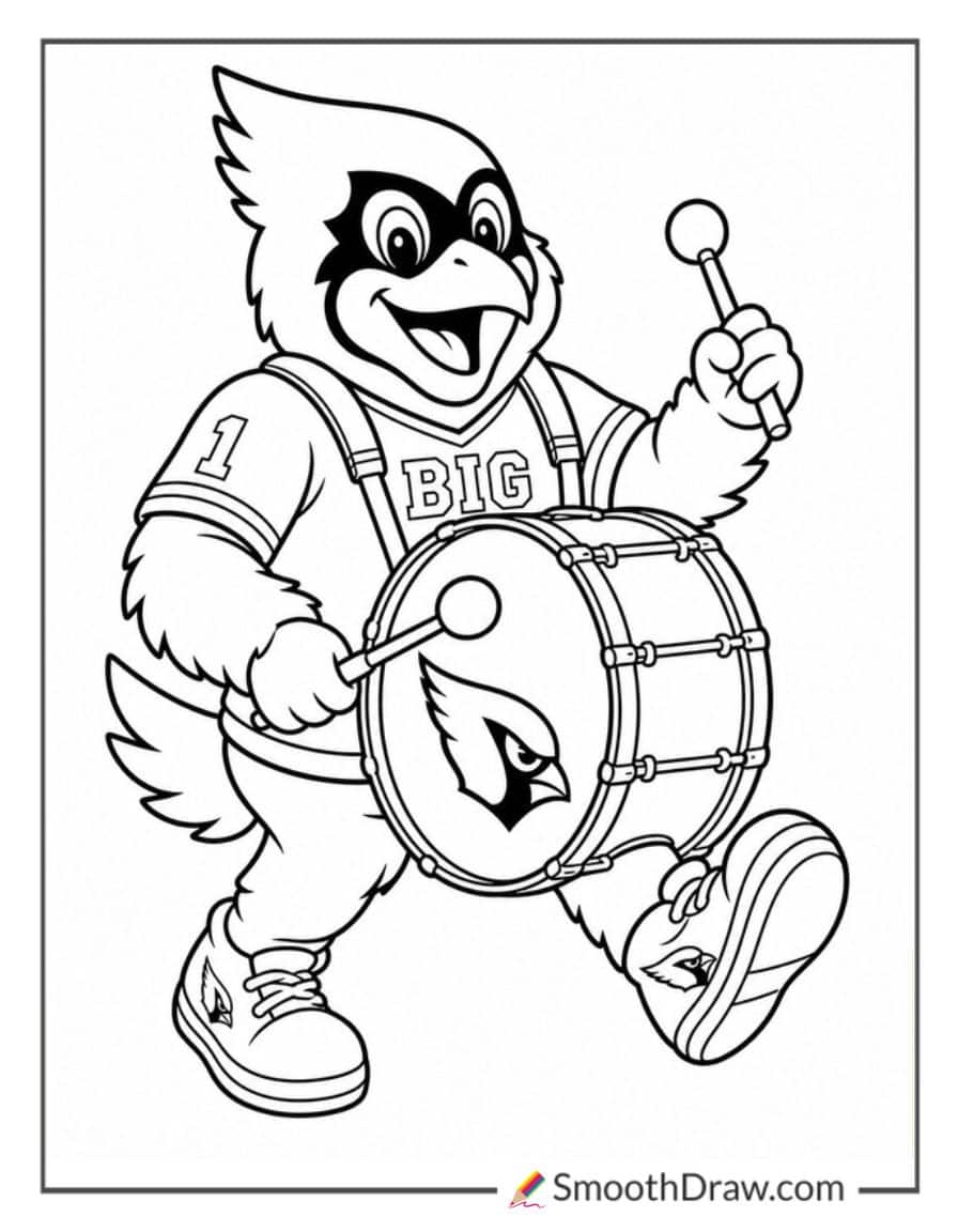 Arizona Cardinals Mascot With Drum