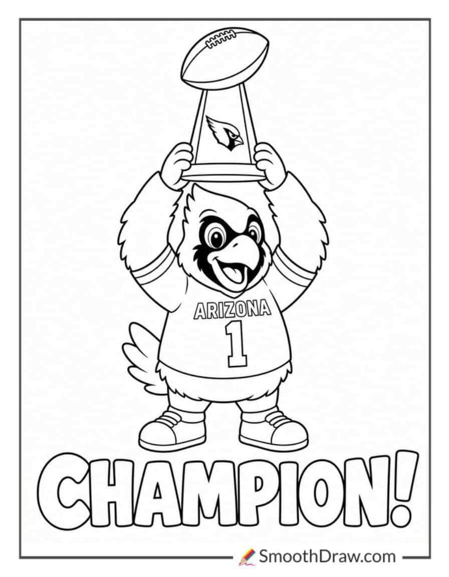 Arizona Cardinals Mascot With Trophy