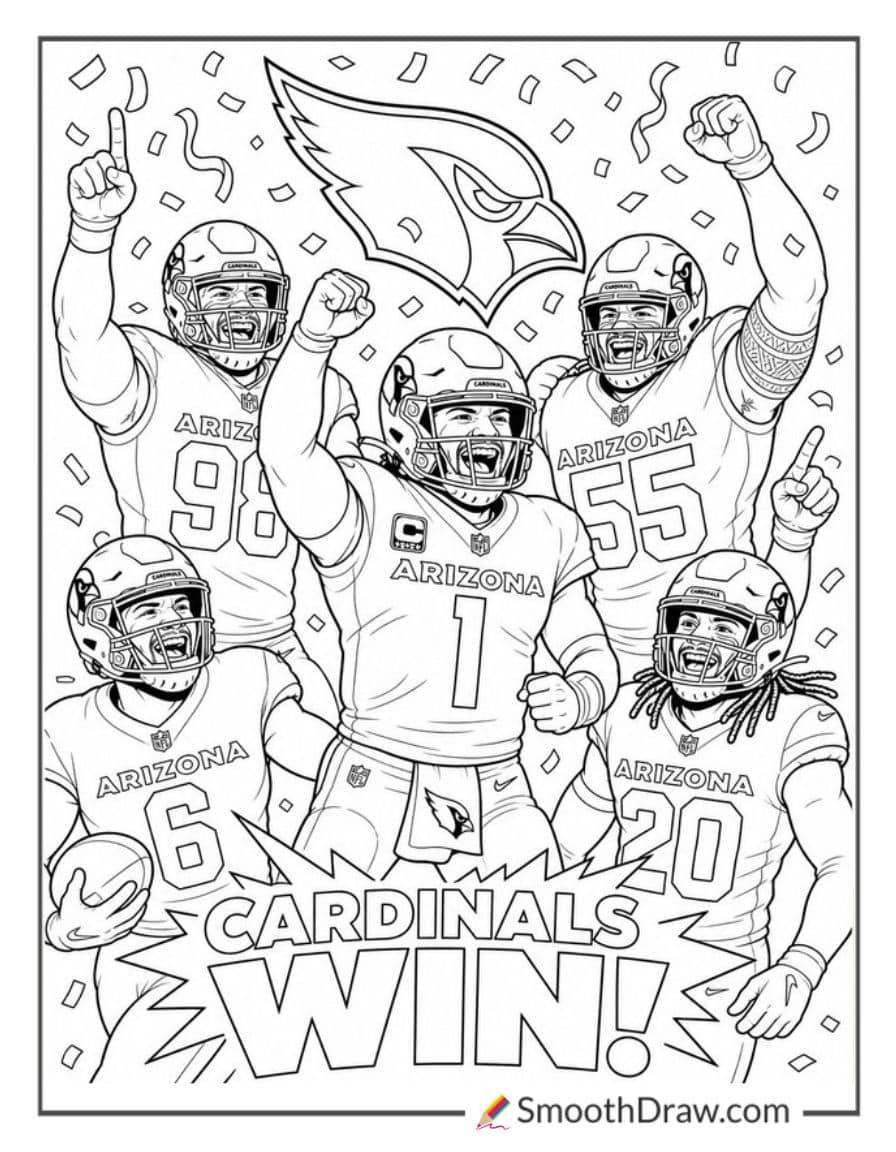 Arizona Cardinals Players Celebrating Victory