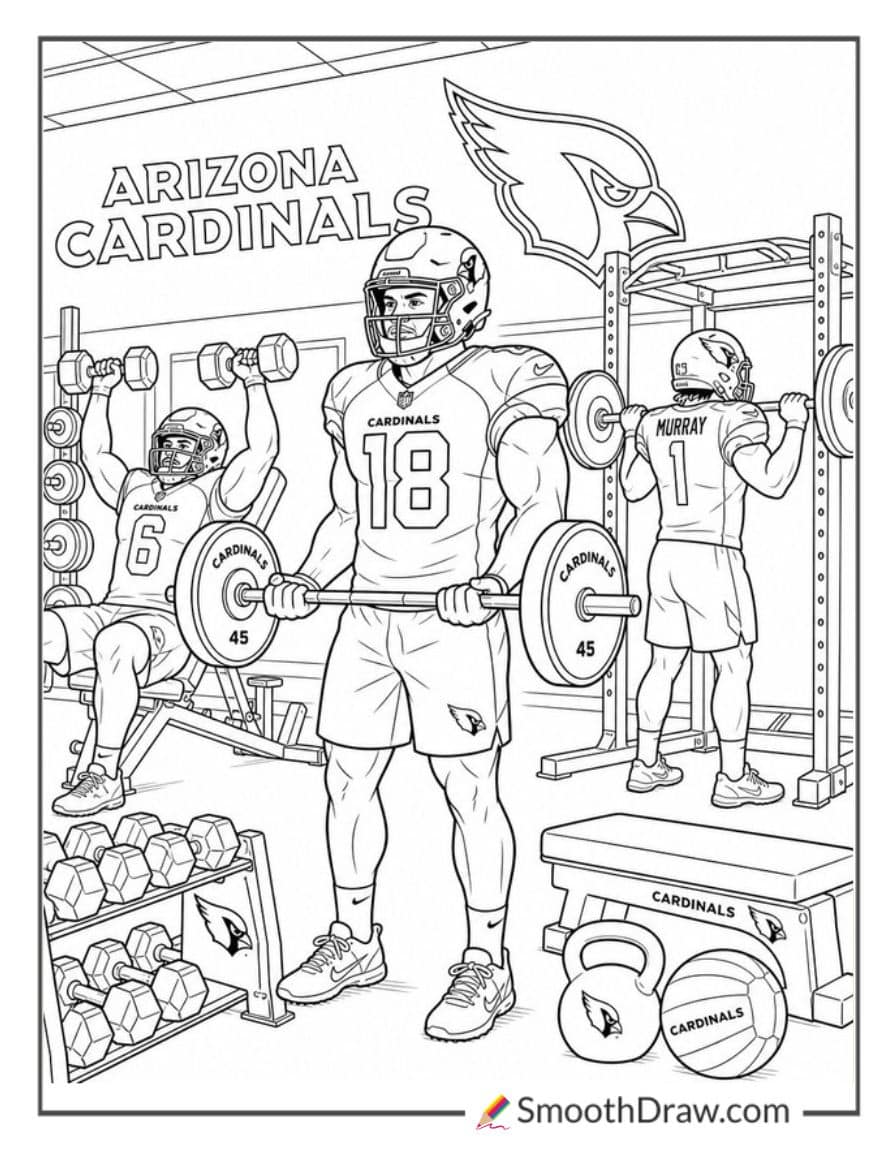 Arizona Cardinals Players Lifting Weights