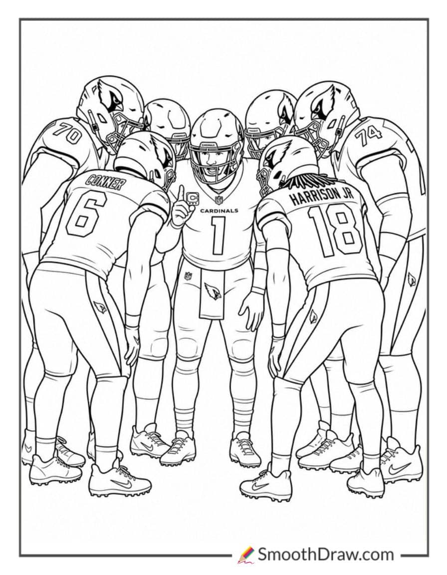 Arizona Cardinals Team Huddle