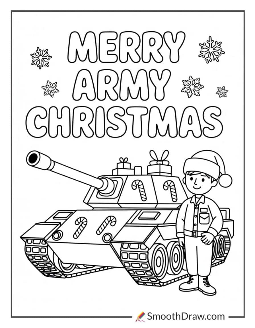 army Christmas coloring