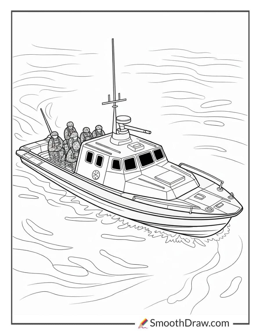 army boat coloring page