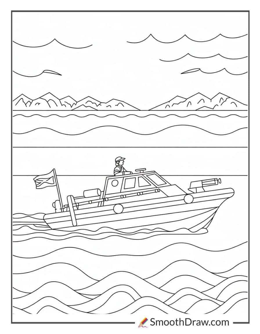 army boat coloring page
