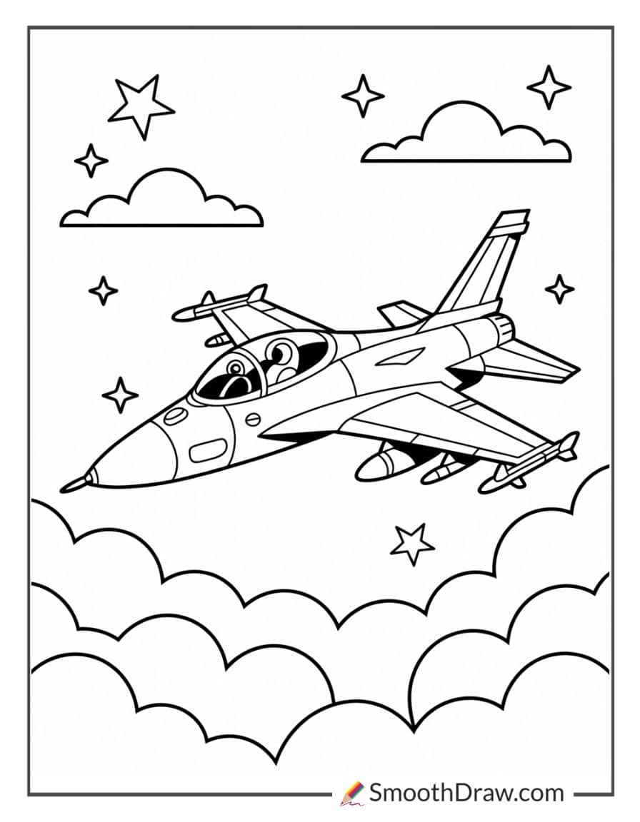 army fighter jet coloring pages