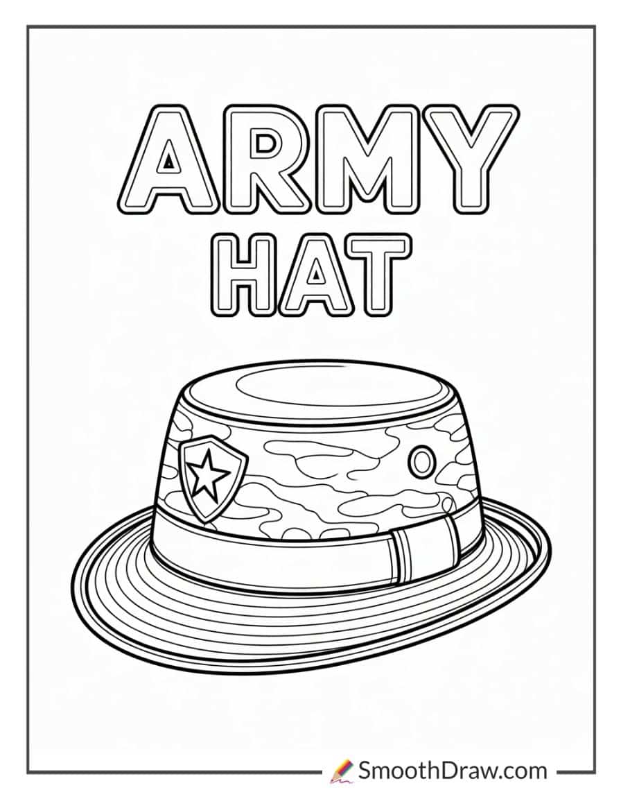 army hat coloring page